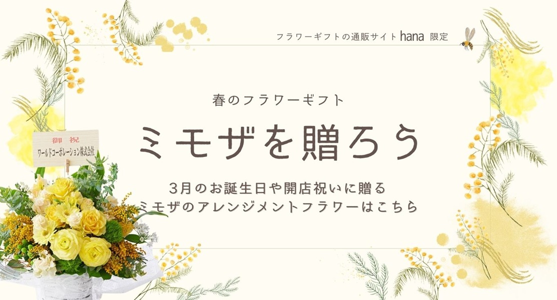 フラワーギフトの通販サイトhanaのミモザのフラワーギフト特集